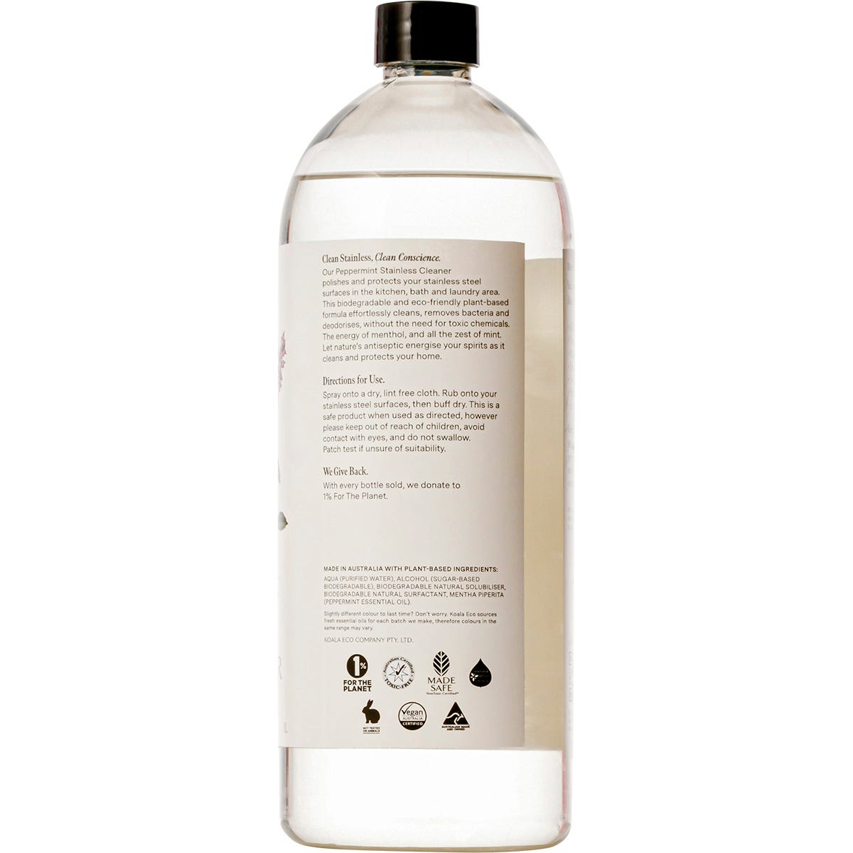 Koala Eco Stainless Steel Cleaner Peppermint 1L Payless 4 Organics