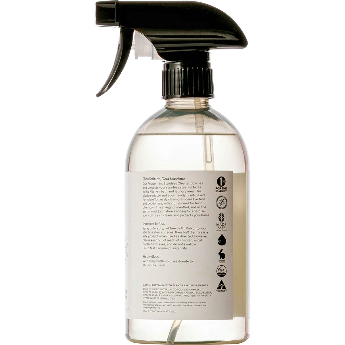 Koala Eco Stainless Steel Cleaner Peppermint 500ml Payless 4 Organics