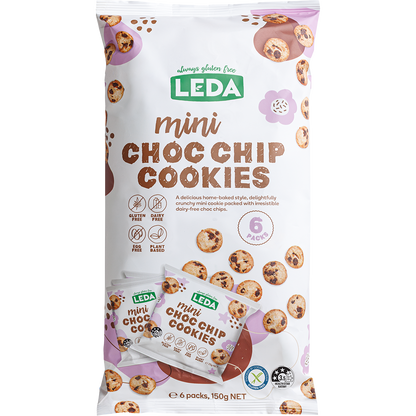 Leda Mini Choc Chip Cookies 6 Pack 150g (Pack of 6)