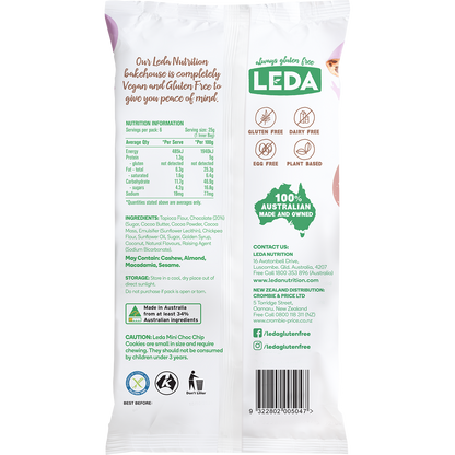 Leda Mini Choc Chip Cookies 6 Pack 150g (Pack of 6)