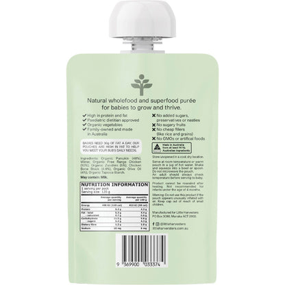 Little Harvesters Free-range Chicken, Pumpkin, Zucchini & Bone Broth 6x120g