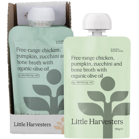 Little Harvesters Free-range Chicken, Pumpkin, Zucchini & Bone Broth 6x120g