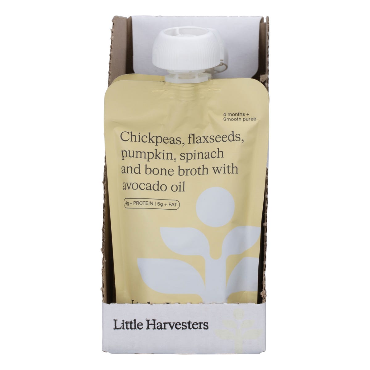 Little Harvesters Chickpeas, Flaxseeds, Pumpkin, Spinach & Bone Broth 6x120g
