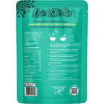 Back of Love My Earth Creamy Coconut Dahl pouch with nutrition facts and cooking instructions.