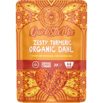 200g bag of Love My Earth Organic Zesty Turmeric Dahl Mix with yellow lentils and vibrant spices.