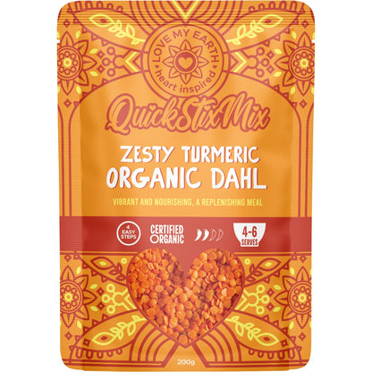 Love My Earth Quick Stix Mix Organic Dahl Zesty Turmeric 200g