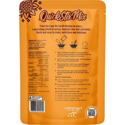 Love My Earth Quick Stix Mix Organic Turmeric Kitchari 200g