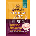 Love My Earth Mild Indian Curry Quick Stix Mix 10-pack box featuring organic ingredients and recipe base.