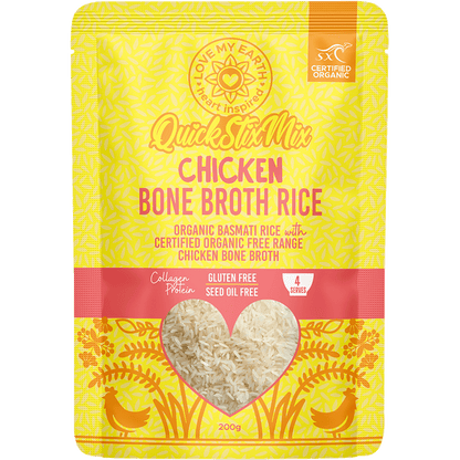 Love My Earth Quick Stix Mix Organic Bone Broth Rice Chicken 200g