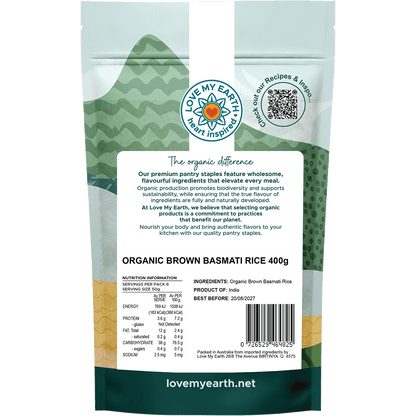 Love My Earth Organic Brown Basmati Rice 400g