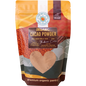 225g bag of Love My Earth Organic Cacao Powder with dark chocolate imagery and white text.