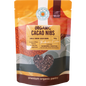 100g bag of Love My Earth Organic Cacao Nibs with a black and white label featuring a small bowl of nibs.