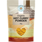 80g pouch of Love My Earth Organic Hot Curry Powder with a vibrant red label and gold accents.