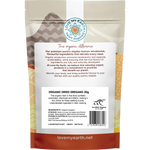 Back of Love My Earth Organic Dried Oregano 30g pouch showing ingredients, barcode, and product details.