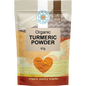 80g white pouch of Love My Earth Organic Turmeric Powder with a golden-yellow label and circular brand logo.