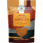 Love My Earth 125g Organic Spiced Turmeric Latte pouch on a white background.