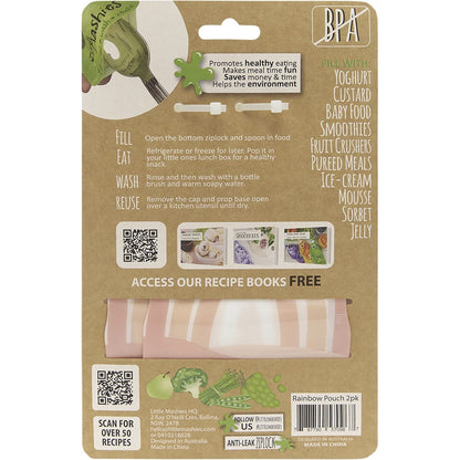 Little Mashies Reusable Squeeze Pouch Rainbow 130ml (Pack of 2)