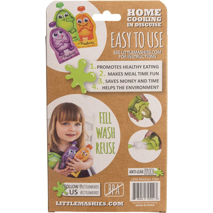 Little Mashies Reusable Squeeze Pouch Mixed Colours 130ml (Pack of 10)