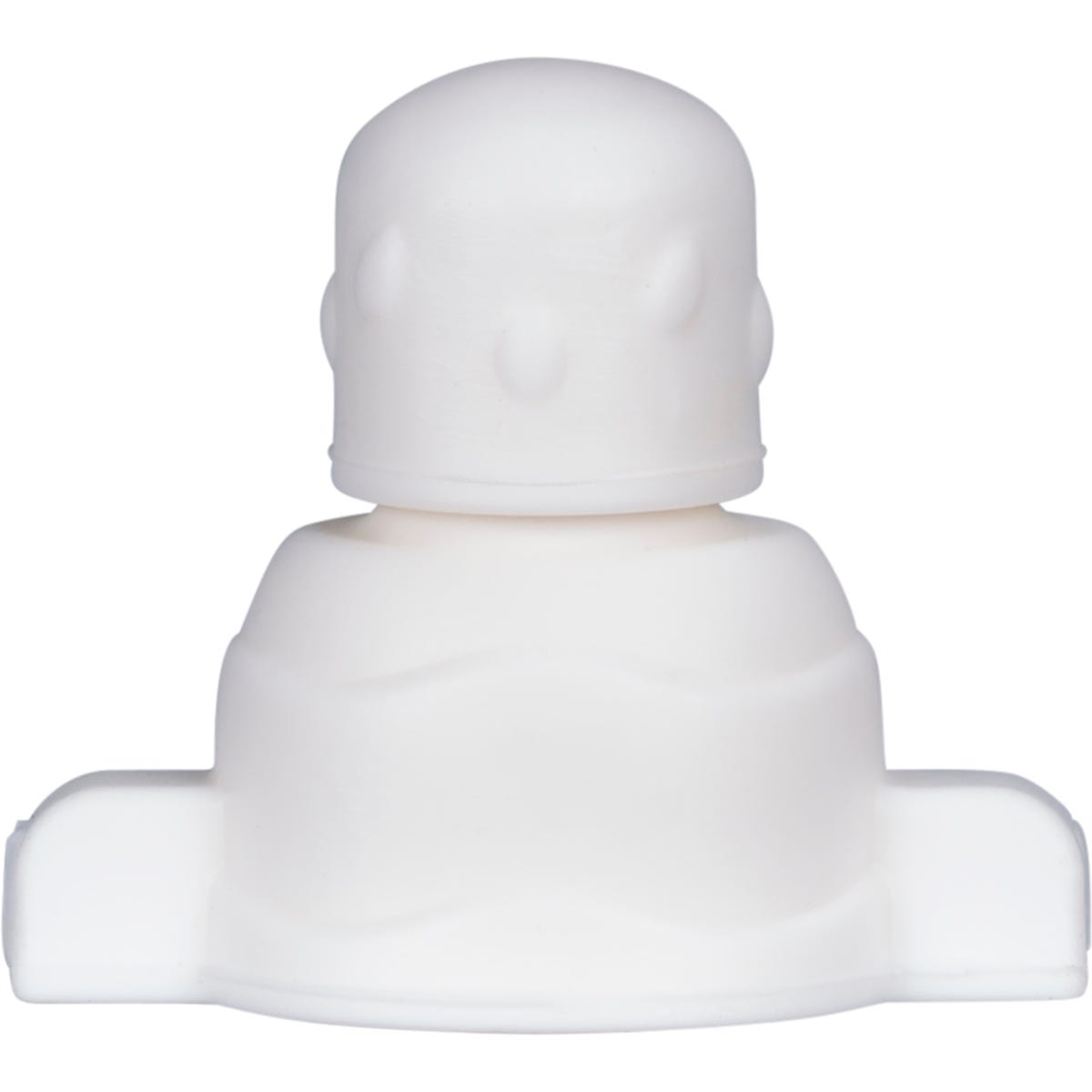 Single soft silicone spout attachment for Little Mashies reusable baby pouches on a white background.