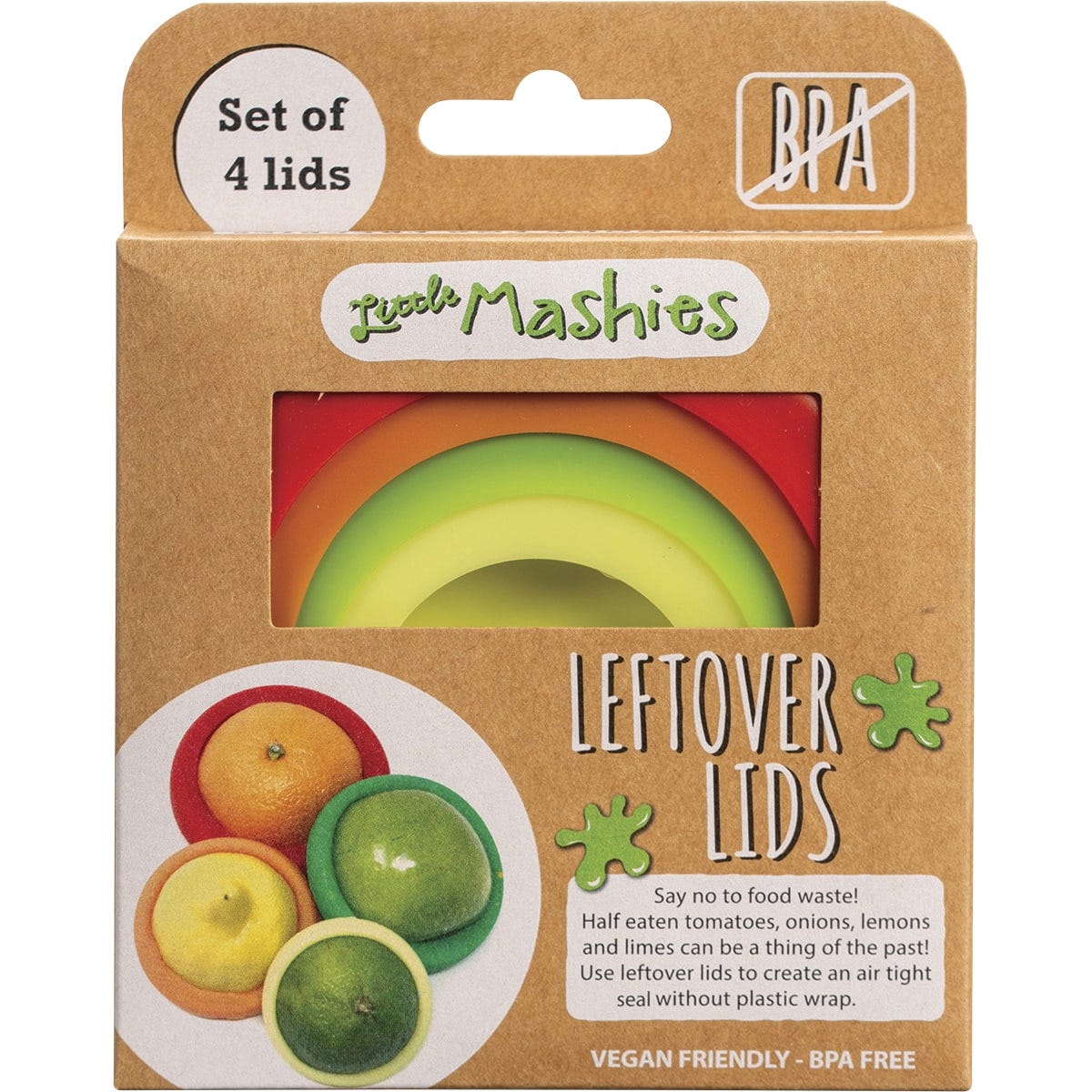Little Mashies Reusable Leftover Lids Set 4 Pack
