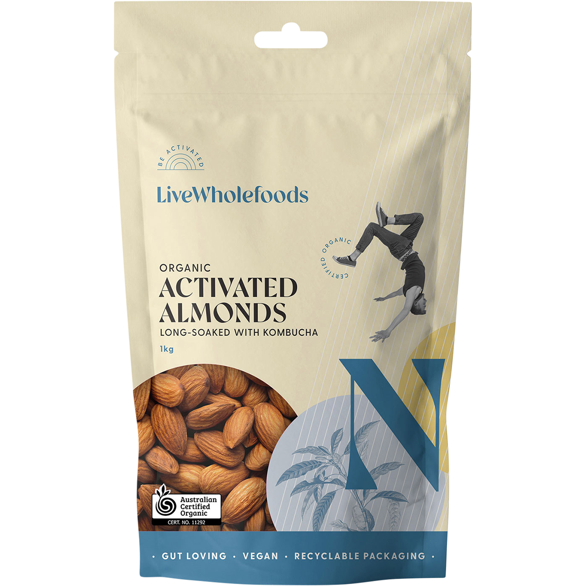 Live Wholefoods Organic Activated Almonds 1kg