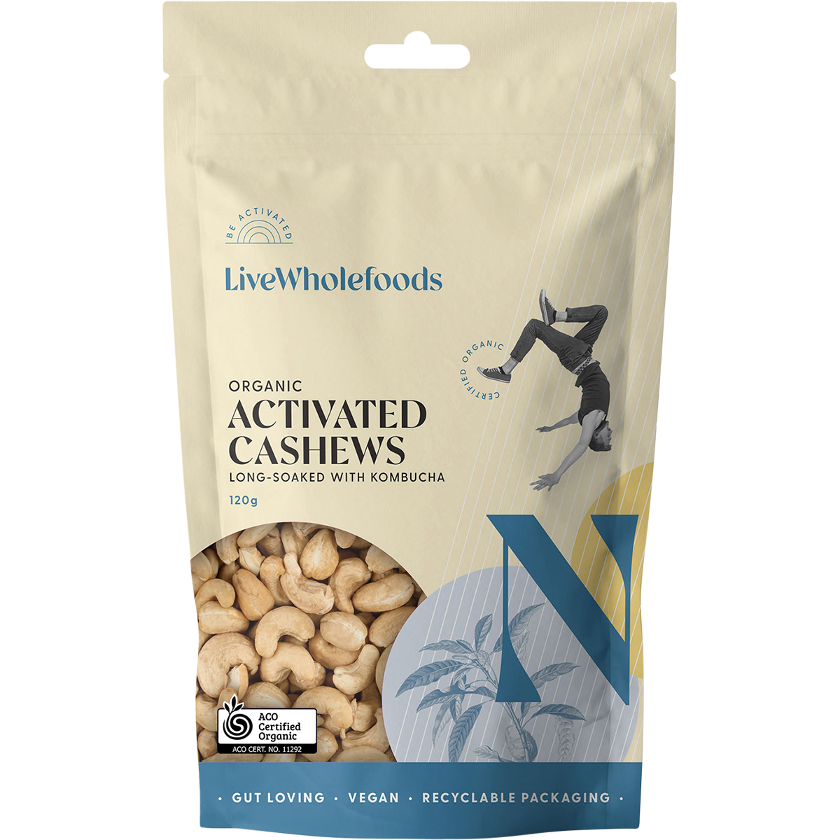 Live Wholefoods Organic Activated Cashews 120g