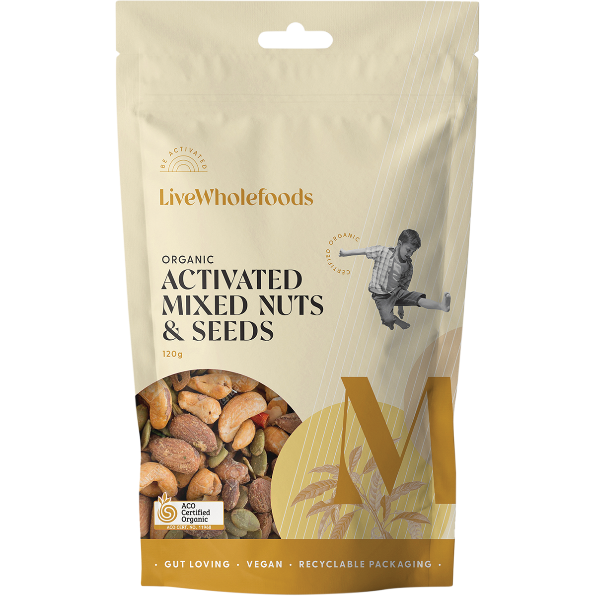 Live Wholefoods Organic Activated Mixed Nuts & Seeds 120g