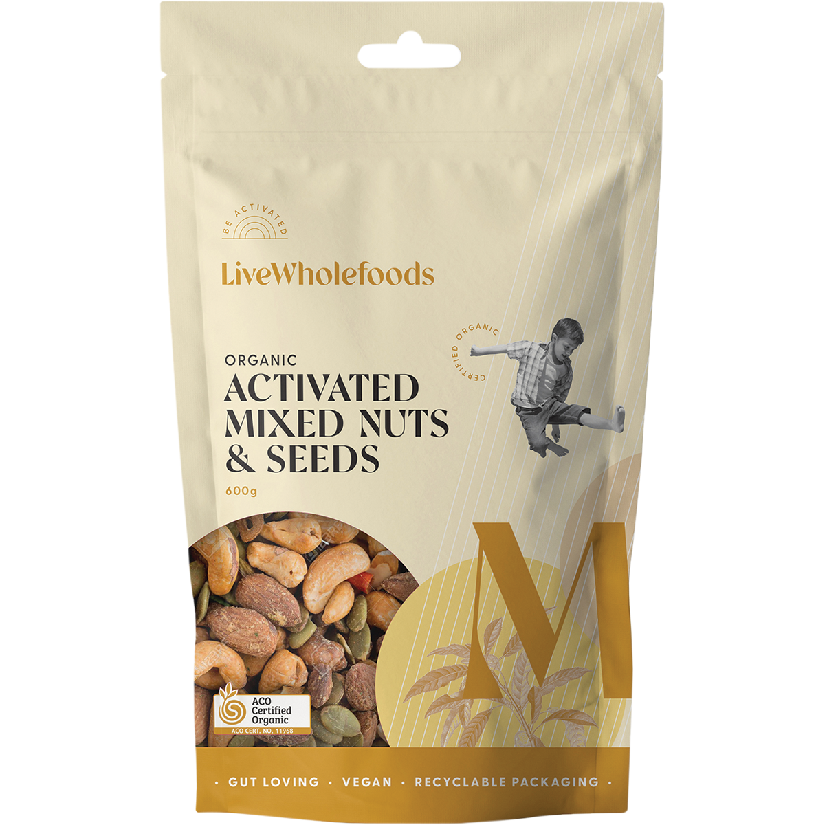 Live Wholefoods Organic Activated Mixed Nuts & Seeds 600g