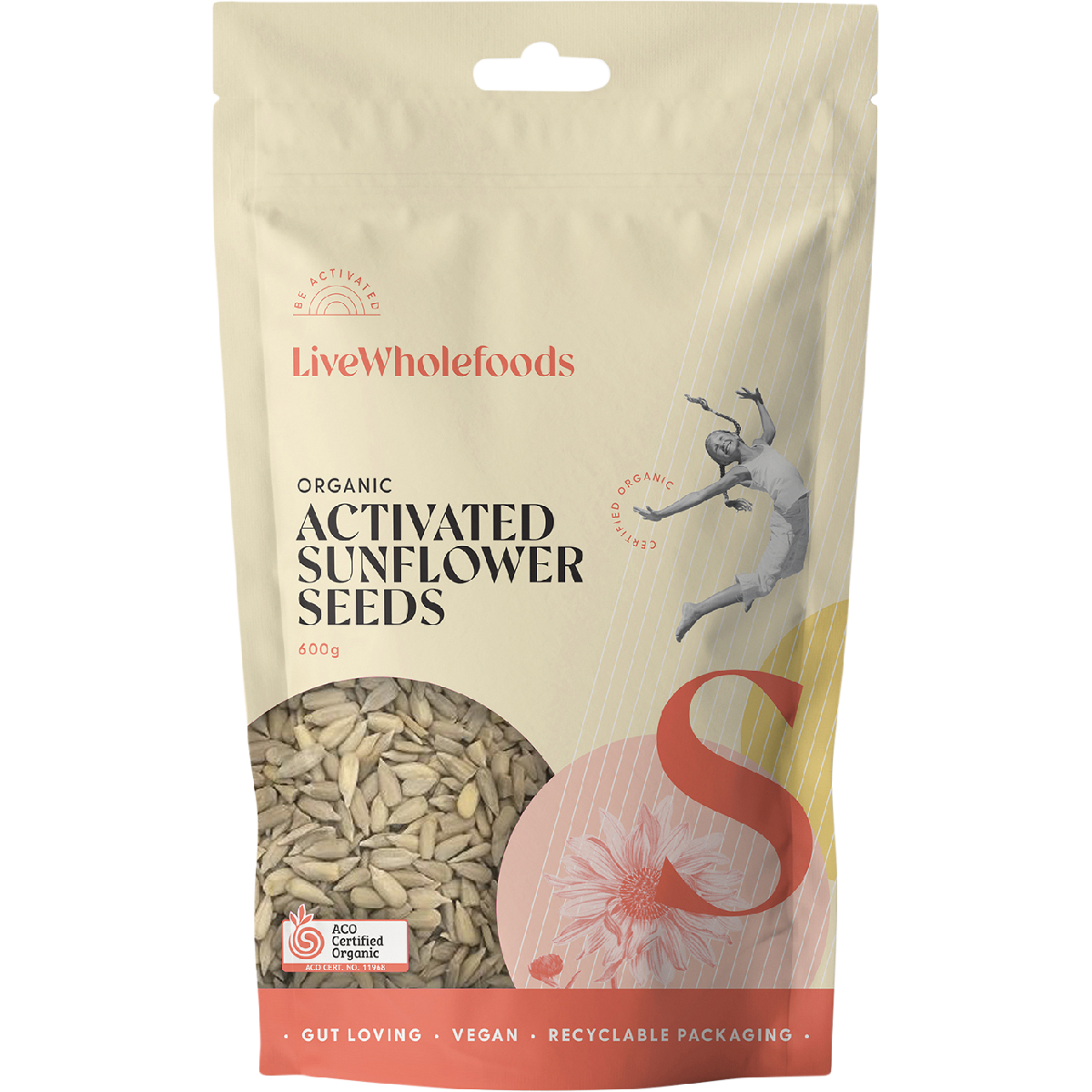 Live Wholefoods Organic Activated Sunflower Seeds 600g