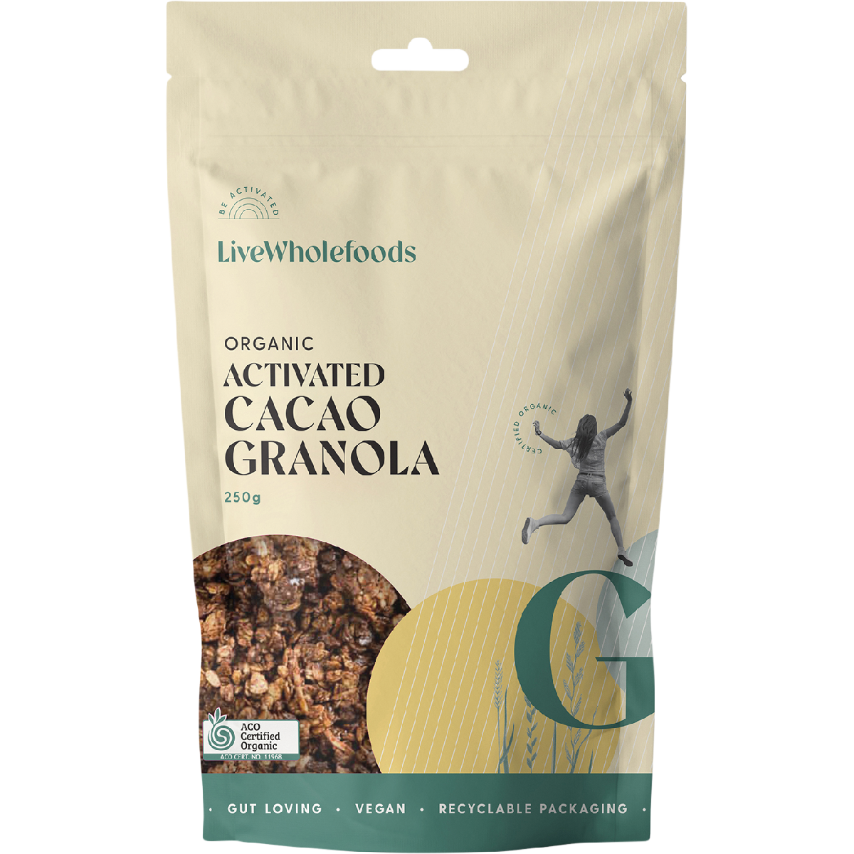 Live Wholefoods Organic Activated Cacao Granola 250g