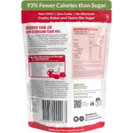Back of a 200g Lakanto Golden Monkfruit Sweetener pouch showing nutrition facts and ingredients.