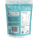Back of Lakanto Icing Powder 200g bag showing nutrition facts, ingredients, and 1:1 sugar replacement instructions.