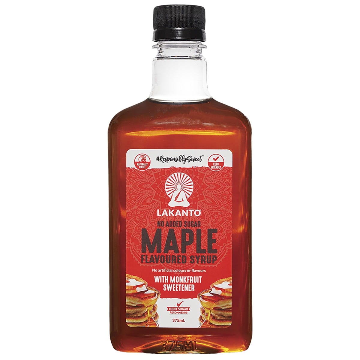 Lakanto Maple Flavoured Syrup with Monkfruit Sweetener 375ml Payless 4 Organics