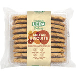 Leda ANZAC Biscuits 250g 6-pack box featuring golden, crispy biscuits with a traditional Aussie recipe.