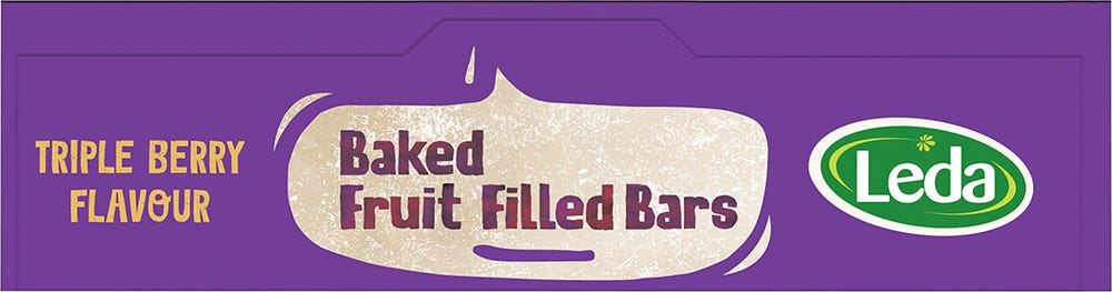 Leda Baked Fruit Filled Bars Triple Berry Multipack 5 Bars 190g (Pack of 6) Payless 4 Organics