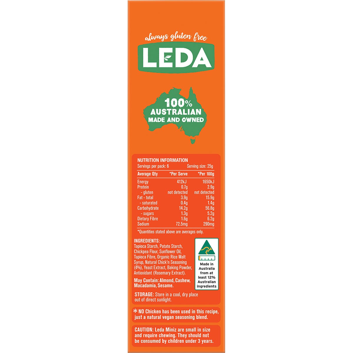 Leda Cracker Miniz Chick'n Multi 6 Pack 150g (Pack of 6) Payless 4 Organics