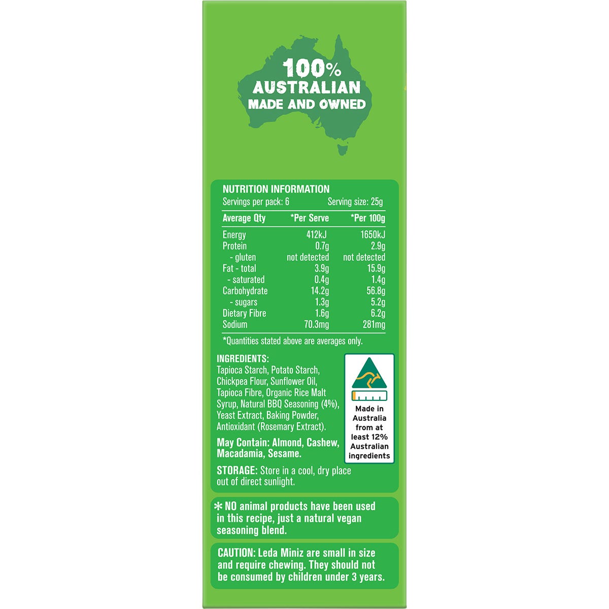 Leda Cracker Miniz Classic BBQ 150g (Pack of 6) Payless 4 Organics