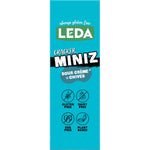 Back of a Leda Cracker Miniz Sour Crème & Chives 150g bag with nutrition facts, ingredients, and allergen info.