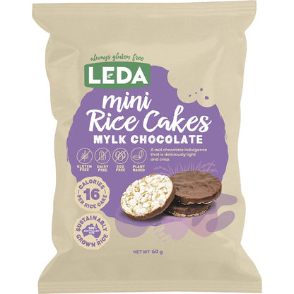 Leda Mini Rice Cakes Mylk Chocolate 60g (Pack of 6) Payless 4 Organics