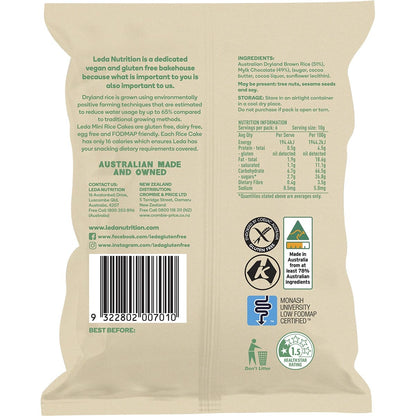 Leda Mini Rice Cakes Mylk Chocolate 60g (Pack of 6) Payless 4 Organics