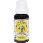 20ml bottle of Lemon Myrtle Fragrances 100% Essential Oil with a white and yellow label on a white background.