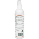 Lemon Myrtle Fragrances 250ml mozzie and sandfly repellent spray bottle with a green and yellow label.