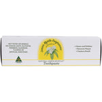 150g tube of fluoride-free Lemon Myrtle Fragrances natural toothpaste with a white and green label.