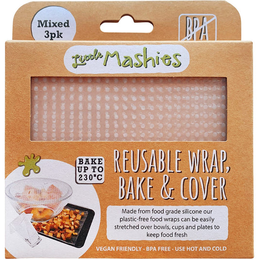 Little Mashies Reusable Wrap, Bake & Cover S, M & L 3 Pack Payless 4 Organics