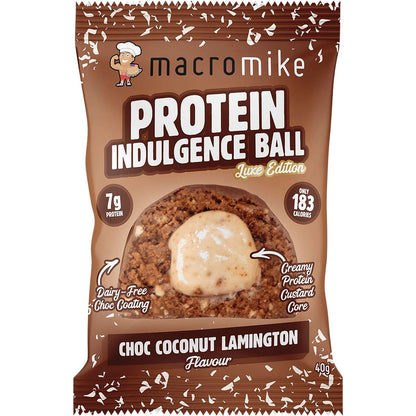MACRO MIKE Protein Indulgence Ball Choc Coconut Lamington 12x40g