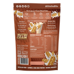 Back of Macro Mike x Nutri-Grain protein bag showing ingredients, nutrition facts, and 23g protein per serve.