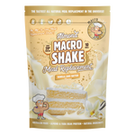 Macro Mike 560g Vanilla Cake Batter Almond Macro Shake bag featuring a smooth, creamy vanilla and blue design.