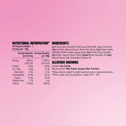 MACRO MIKE Protein Indulgence Bar Chocolate Birthday Cake 50g (Pack of 12)