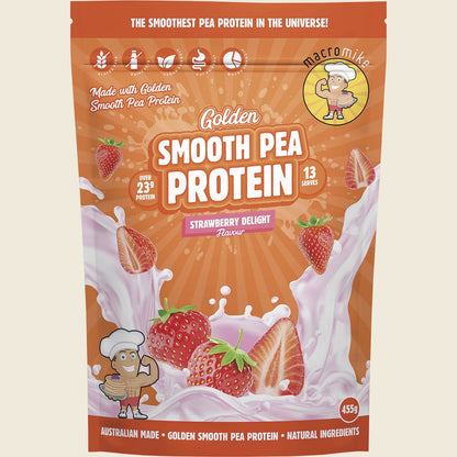 MACRO MIKE Golden Smooth Pea Protein Strawberry Delight 455g