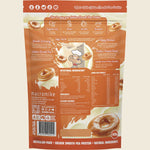 Back view of Macro Mike Vanilla Donut Pea Protein 455g bag showing nutritional panel and ingredients.